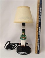 Horse Jockey Lamp w Shadow Horses on Shade-Tested