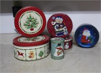 6 Christmas tins