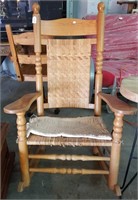 Solid Wood Rattan Rocking Chair