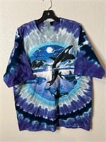 Vintage Liquid Blue Killer Whales Tie Dye Shirt