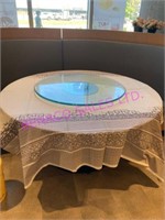 2X 75" ROUND TABLE W/ LAZY SUSAN (NO TABLECLOTH)