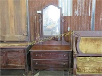 Antique 2 Drawer Dresser W/Mirror