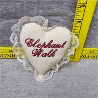 Elephant Walk Embroidered Lace Heart Plush