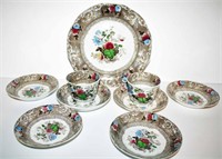 (9) Pcs. Ironstone Transferware Canella