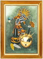 Art Jimmy Yellowhair Painting Broad Faced Kachina