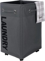 Caroeas 24" Rolling Laundry Basket with Stand Grey