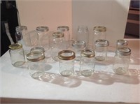 Assorted glass jars