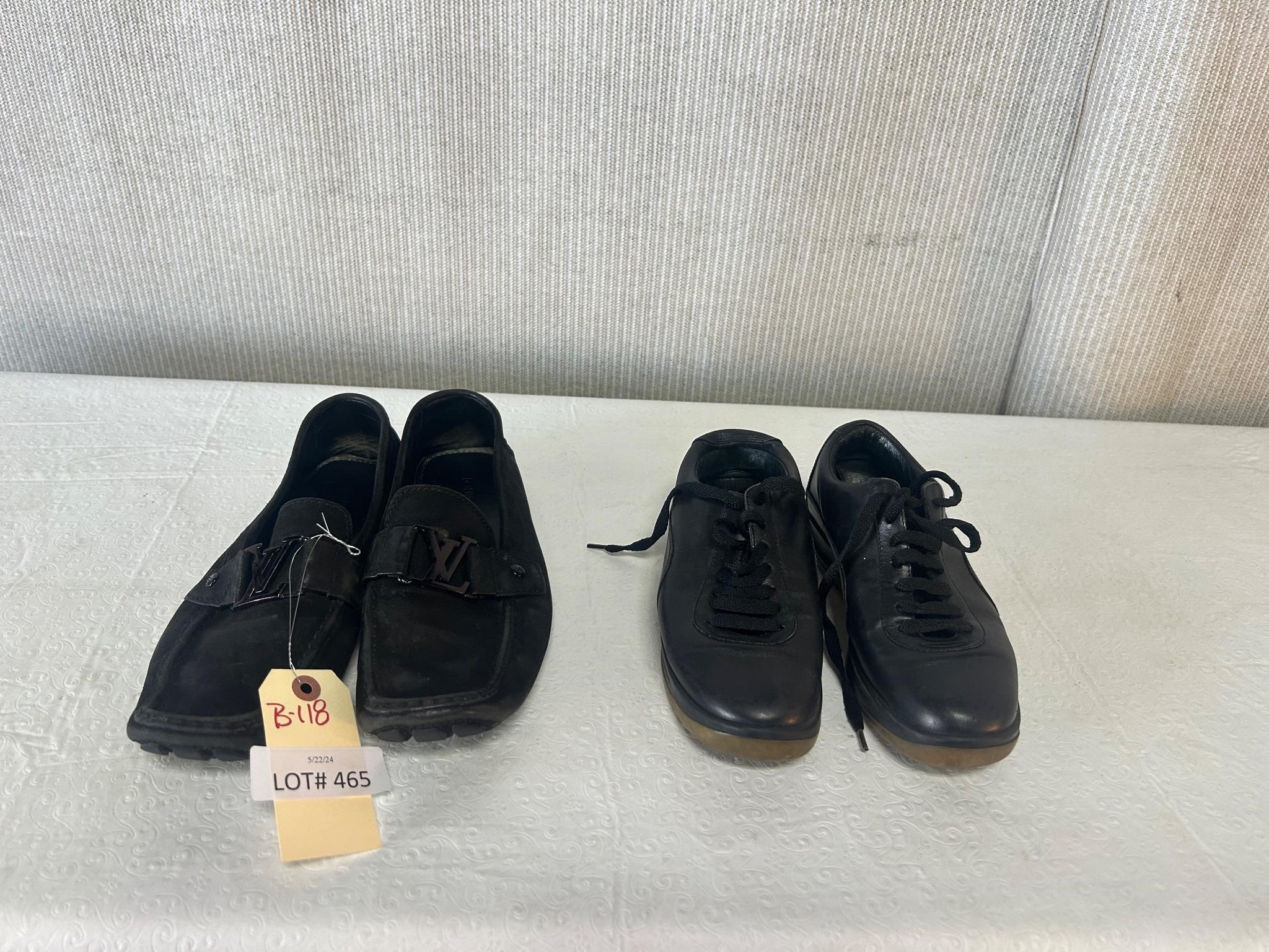 2 Pairs LV Style Shoes: Loafers, Leather Sneakers