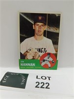 1963 TOPPS JIM HANNAN BASEBALL CARD