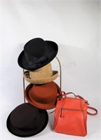 Danier Leather Purse & Assorted Felt Autumn Hats