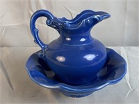 6-1/4'' McCoy Blue Pitcher and Bowl