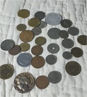 Group of foreign coins