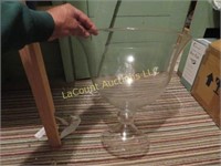 GIANT glass footed bowl  beautiful