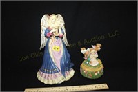 2 Porcelain Musical Boxes & Figurines (Working)