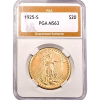 1925-S $20 Gold Double Eagle PGA MS63