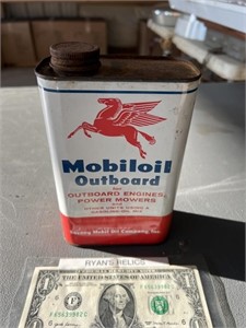 Vintage Mobiloil outboard motor oil advertising