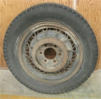Circa 1920's - 1930's Chevrolet Rim w/ Old Tire