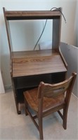 Vintage Wood Computer Desk w/Chair-28x24x55"