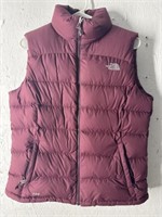 North Face maroon puffer vest szL