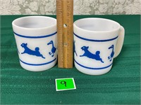 Vtg Hazel Atlas Milk Mugs