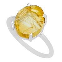 Natural 4.60ct Oval Cut Citrine Solitaire Ring