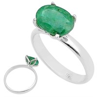 Natural 2.73ct Oval Cut Emerald Ring