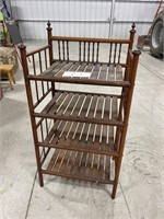 Wooden slat shelf rack 19"x14"x37"