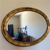 Oval Gold Tone Framed Wall Mirror