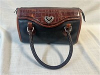 VTG Brighton Leather Handbag Black & Brown