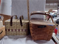 Vintage Wooden & Metal Picnic Baskets