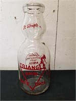 Vintage 10-in triangle Dairy bottle