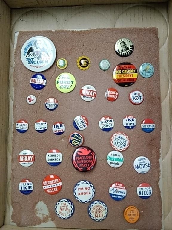 Group of vintage campaign buttons