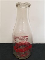 Vintage 10 inch Allumbaugh dairy bottle