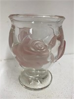 Teleflora Glass Vase with Pink Raised Rose