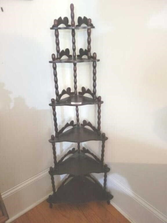 6 tier corner what knot shelf  57 inches tall