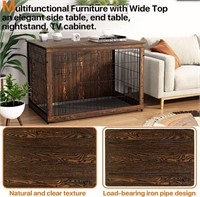 Megidok Wooden Dog Crate Furniture End Table