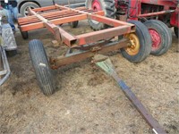 John Deere farm wagon c/w metal deck frame
