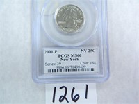 2001-P New York Quarter PCGS Graded MS66