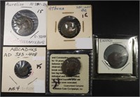 (5) MISC ANCIENT COINS