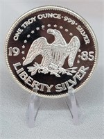 1985 Liberty Silver 1oz .999 Liberty Bell Round