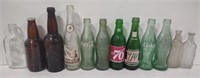 (BD) Lot of vintage bottles including 7up,