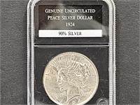 1924 UNC Peace Silver Dollar Coin