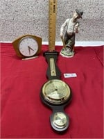 Metamec Clock, Jason Barometer & Figurine