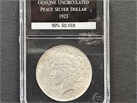 1923 UNC Peace Silver Dollar Coin