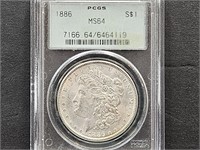 1886 MS64 Morgan Silver Dollar Coin