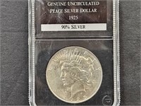1925 UNC Peace Silver Dollar Coin