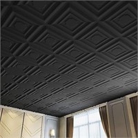 Art3d Drop Ceiling Tiles 24x24, Pack of 12, Black