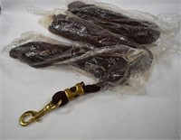 3 Brown Poly Rope with Brass Snap Horse Leads