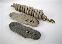 3 Grey Nylon with Brass Snap Horse Leads