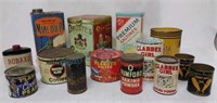 Grouping of early general store tins